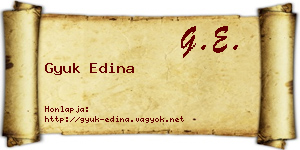 Gyuk Edina névjegykártya